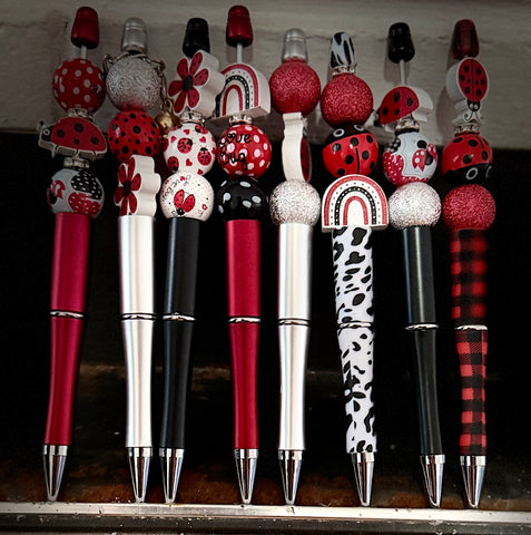 Lady Bug & Floral pens