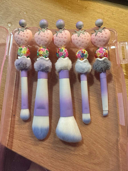 Beaded make up brush set